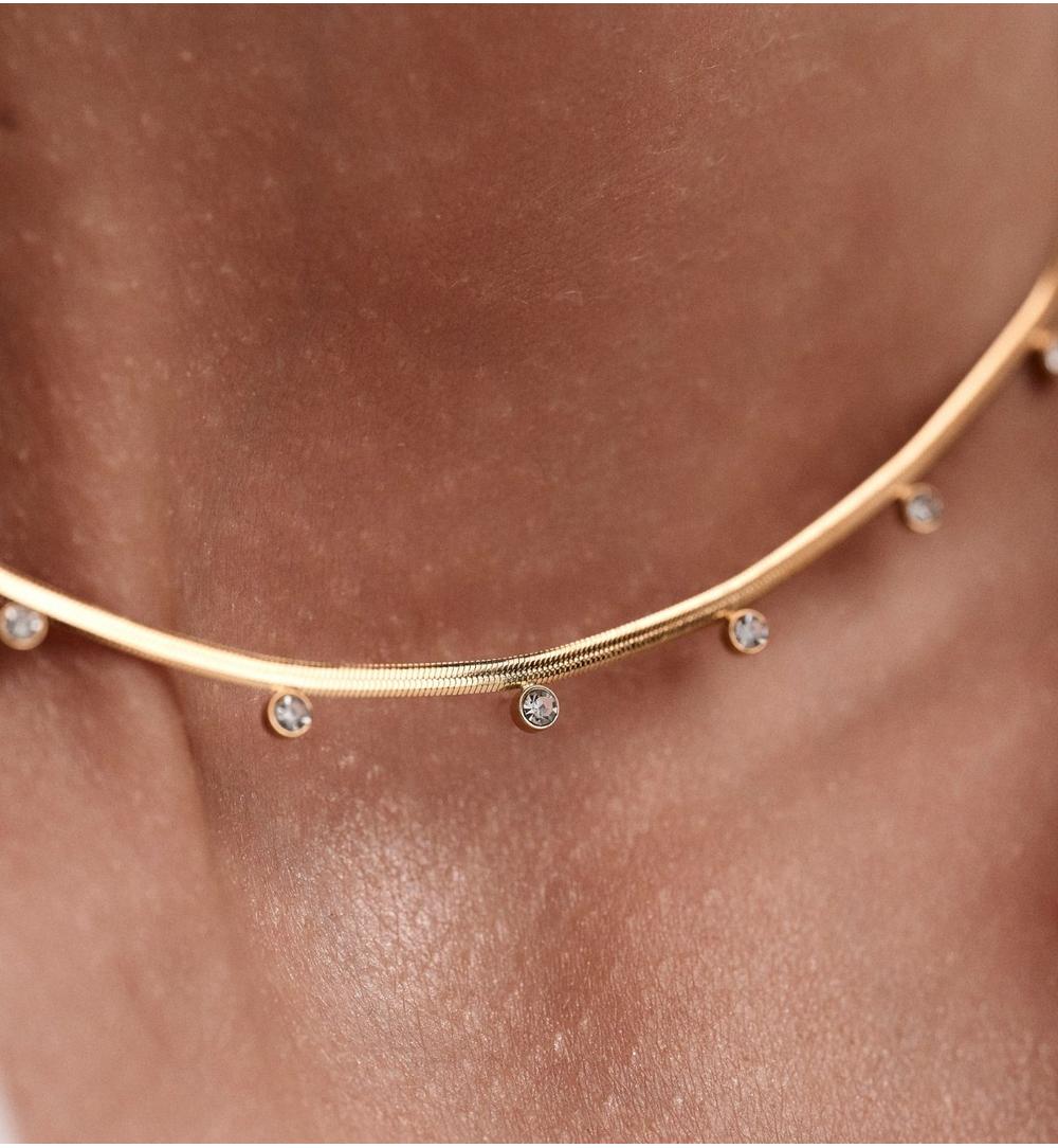 Zestaw biżuterii złota żmijka z cyrkoniami ZN0233