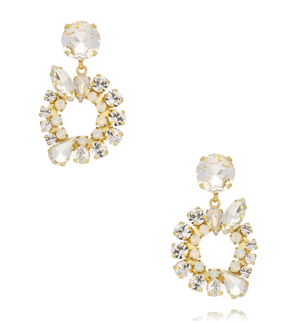 Kolczyki złote wiszące z cyrkoniami KSS2215