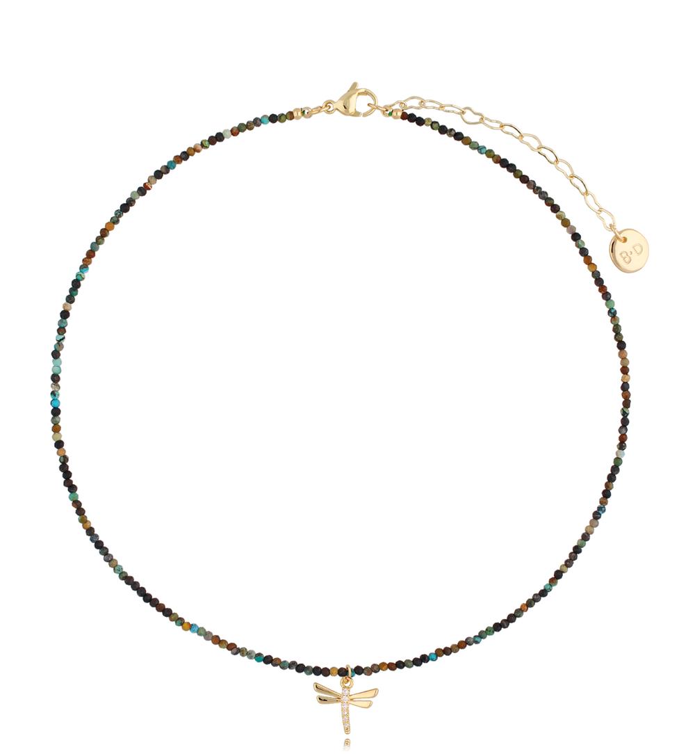 Naszyjnik z turkusami i ważką Lifestyle NTW0553