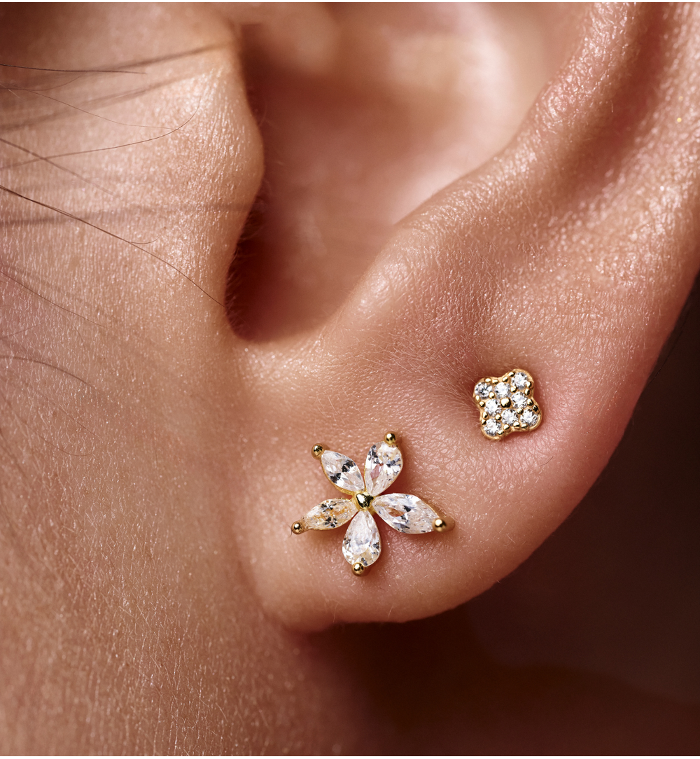 Zestaw kolczyków pozłacanych z cyrkoniami KLT0046