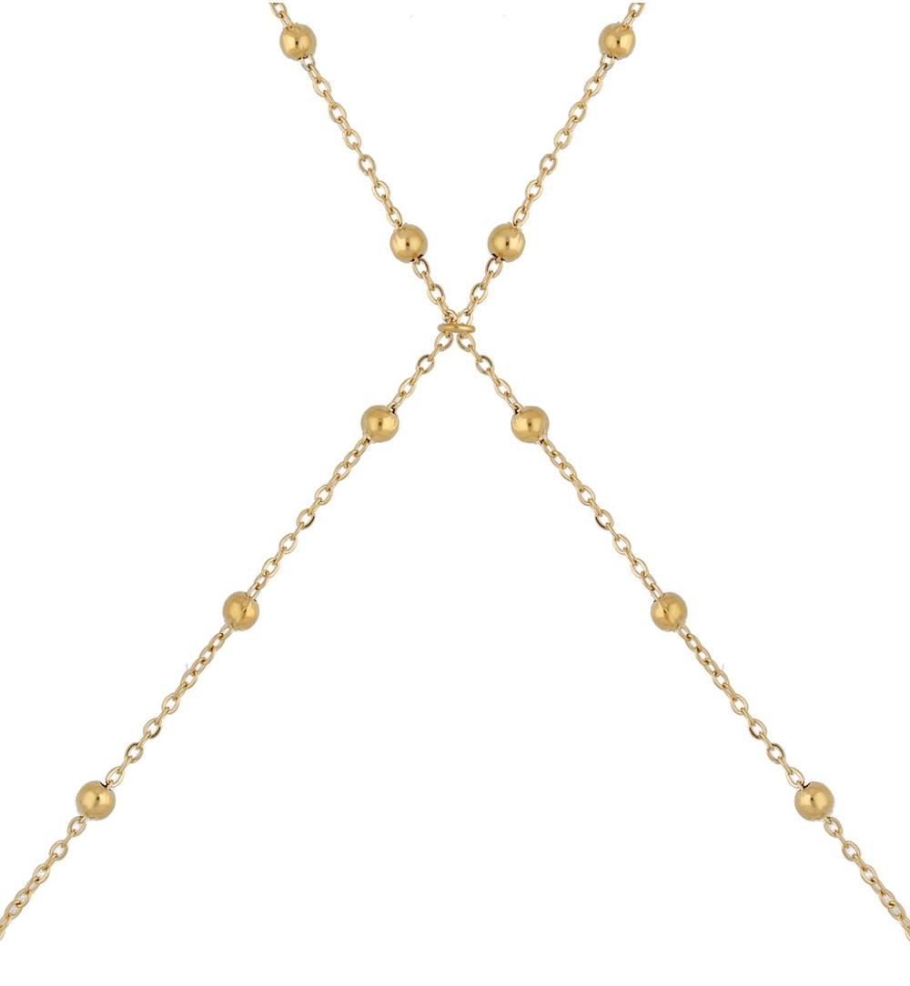 Naszyjnik na ciało złoty z kuleczkami body chain Bayamo NSA0586