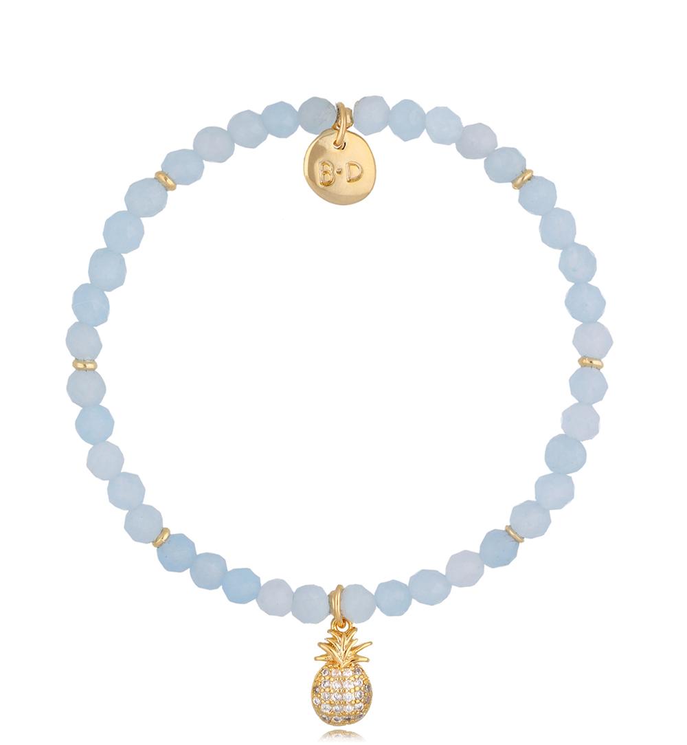 Bransoletka z akwamarynami i ananasem Candy BTW0987