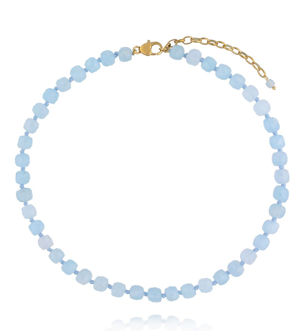 Naszyjnik z błękitnych jadeitów Aquamarine NPA1739
