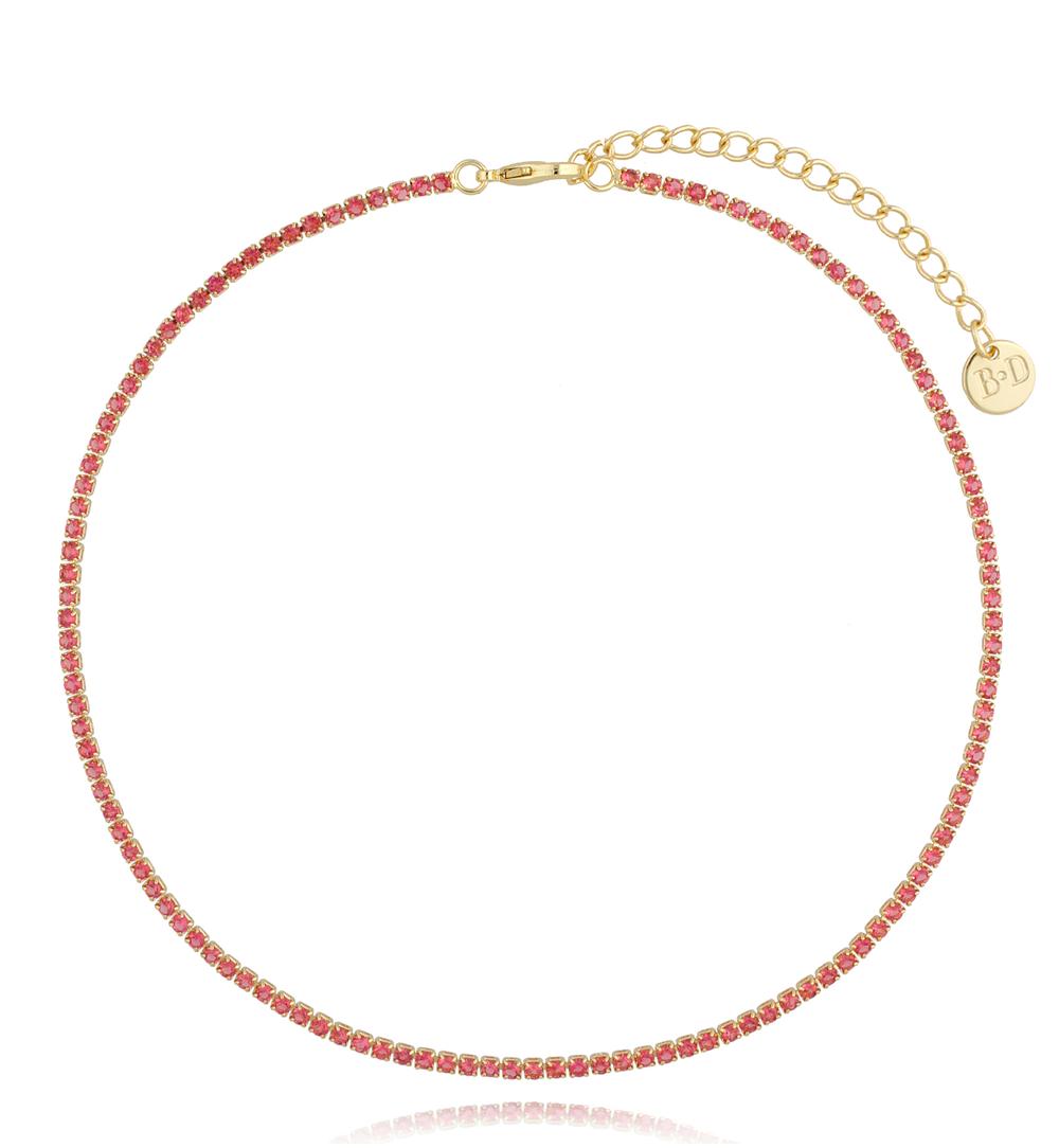 Naszyjnik różowy z kryształkami Neverland NS0161