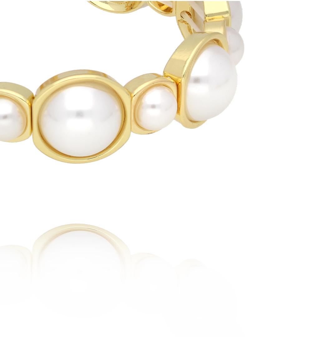 Bransoletka z dużymi i małymi perłami w złotych oprawach BCR0026