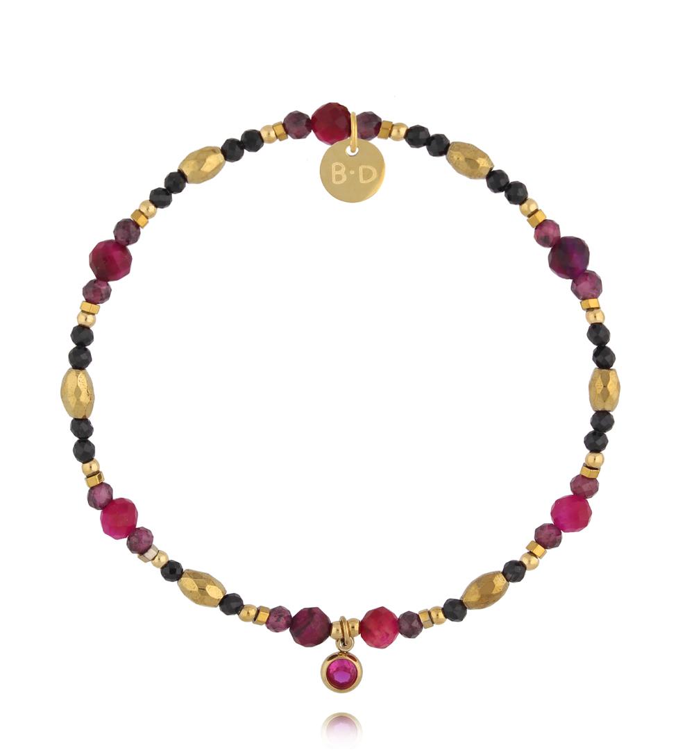 Bransoletka z naturalnych kamieni bordowa BTW3549