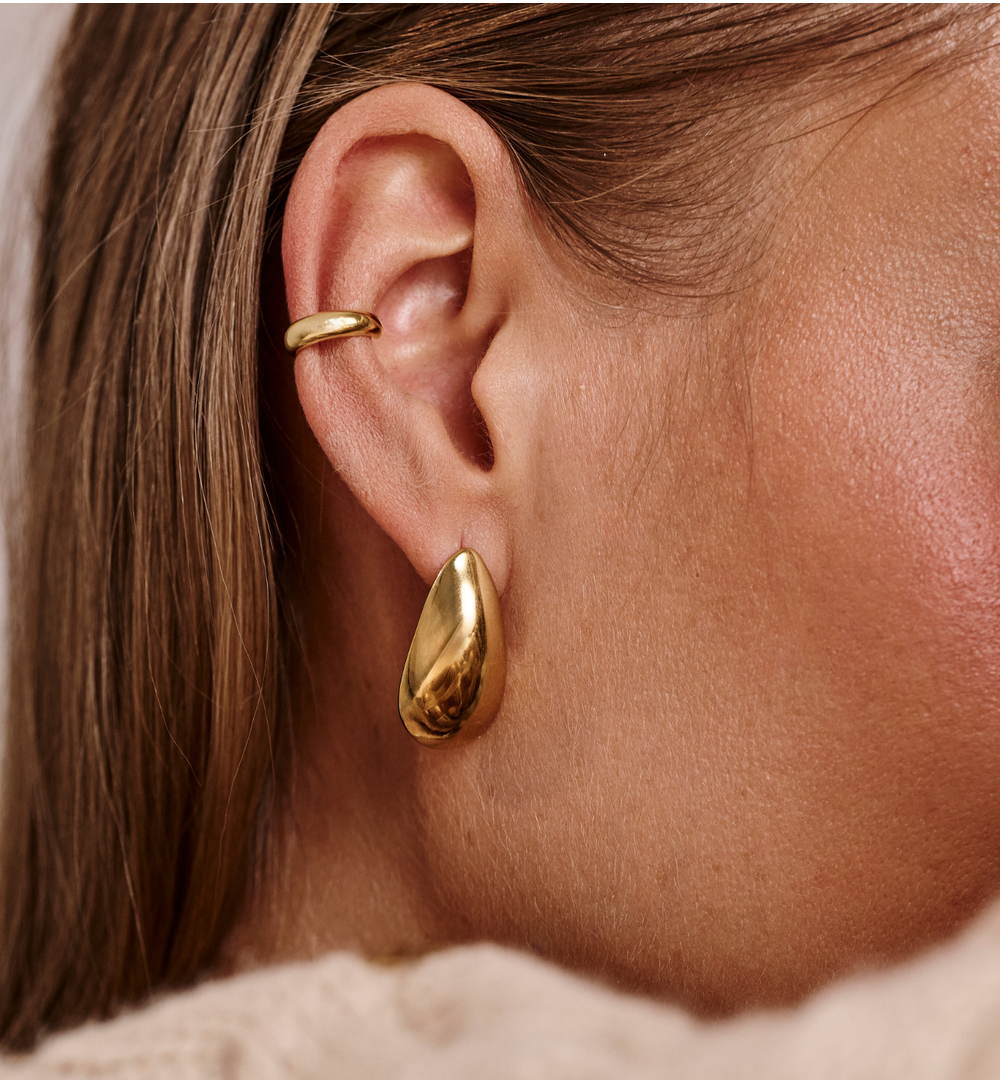 Nausznica złocona gładka KCA0198