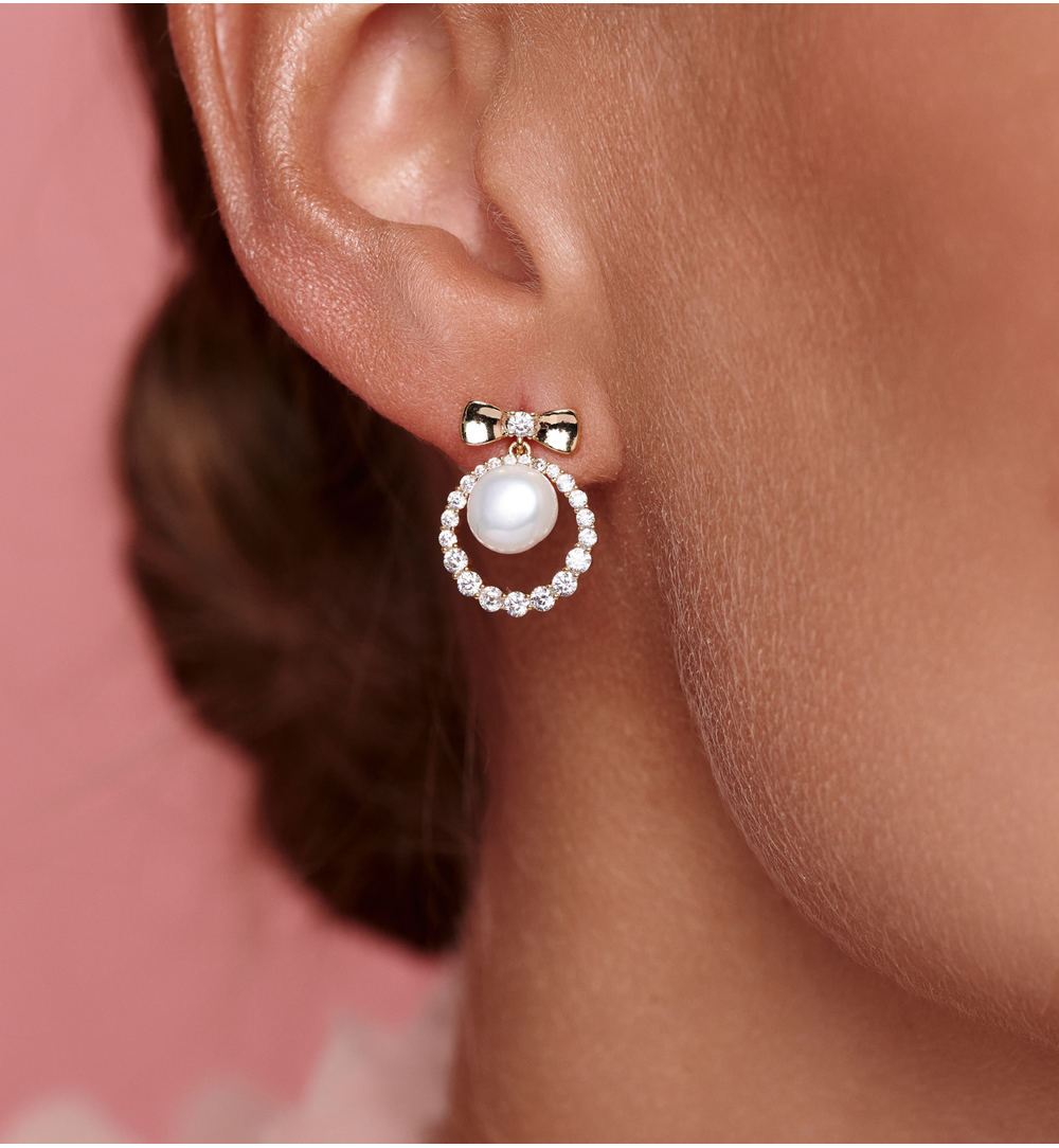 Kolczyki z perełkami i kryształkami KPE0166