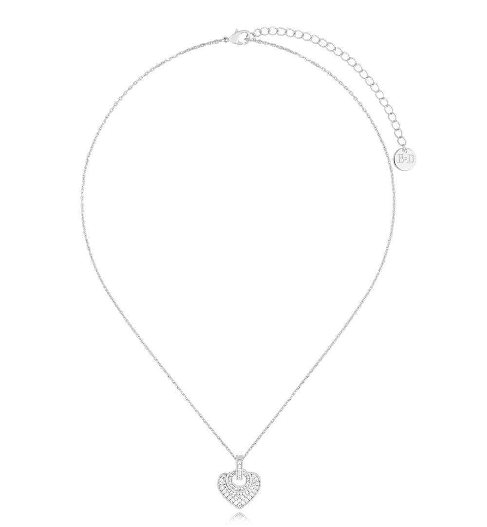 Naszyjnik srebrny z sercem Glam Charms NS0290