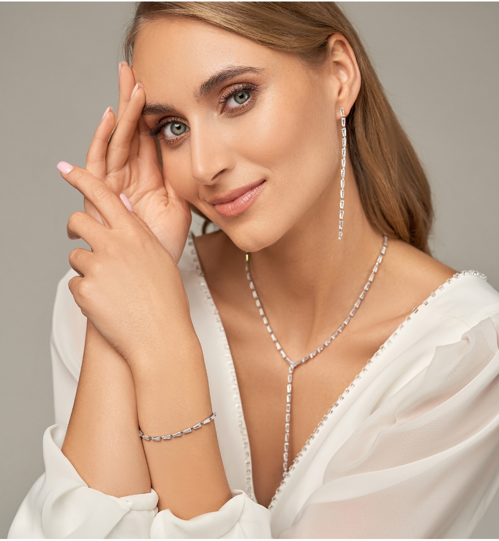 Bransoletka tenisowa z kryształkami srebrna Mini Samantha BSS0171