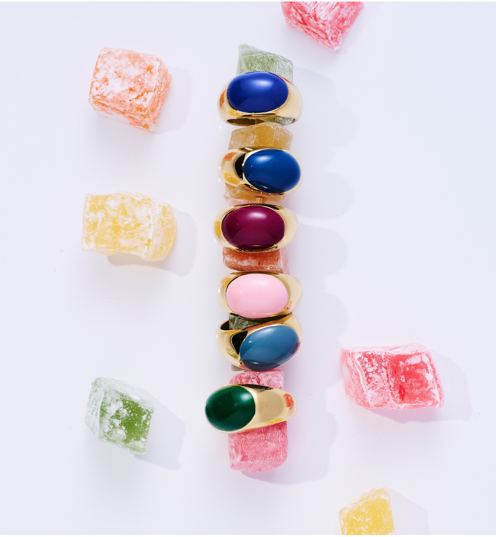 Pierścionek sygnet z grafitowo-niebieską emalią PSA1168