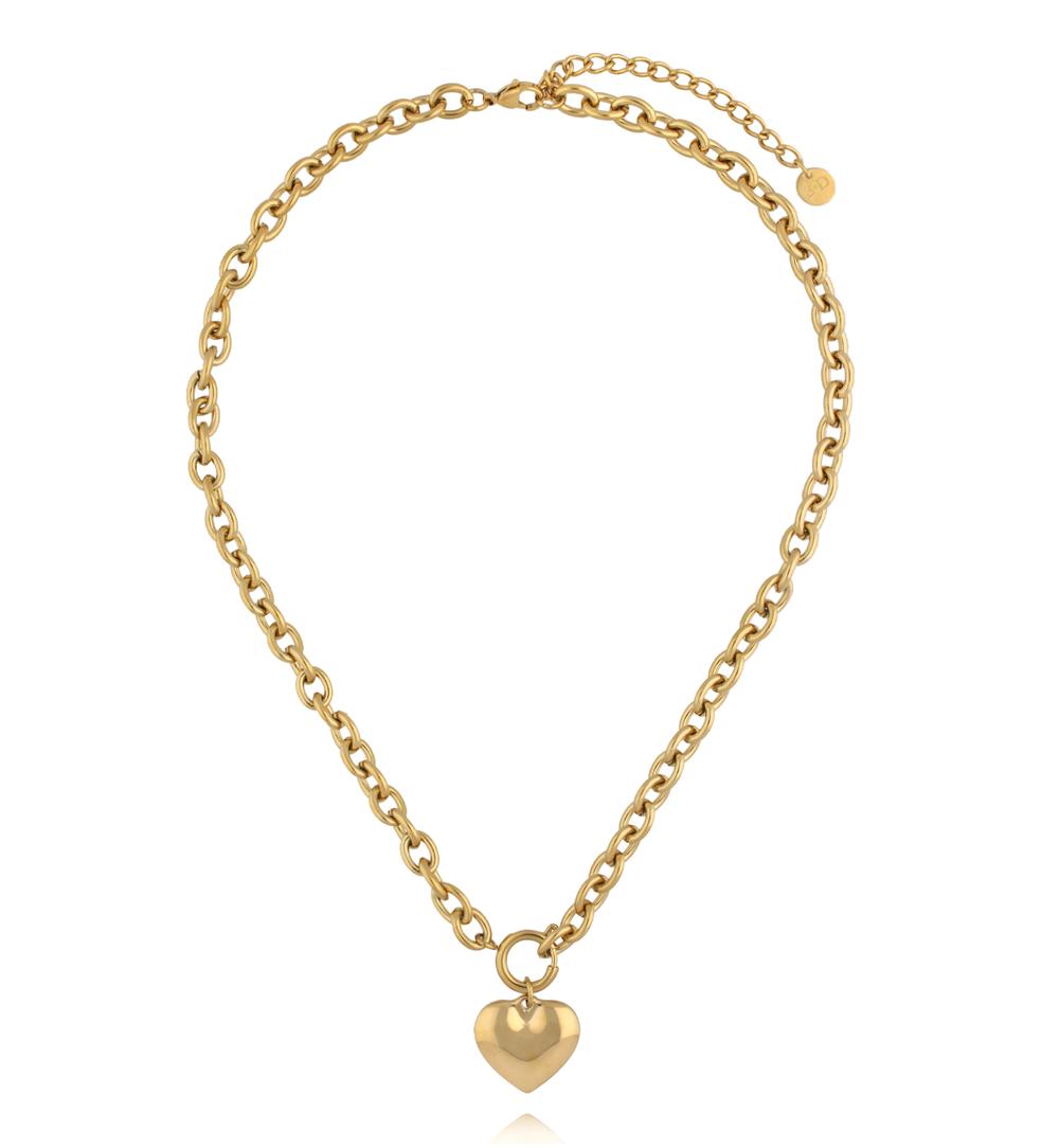 Zestaw naszyjników z sercem – złoto i czerń ZN0165