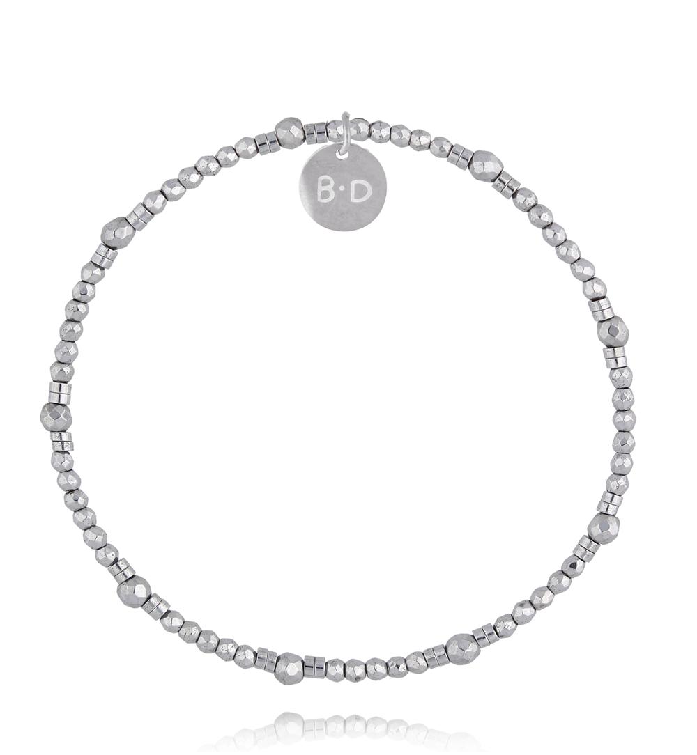 Bransoletka z hematytami srebrna BTW3639