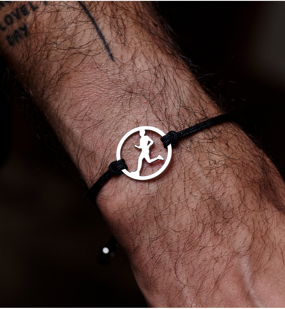 Bransoletka ze srebrnym biegaczem BGL0471