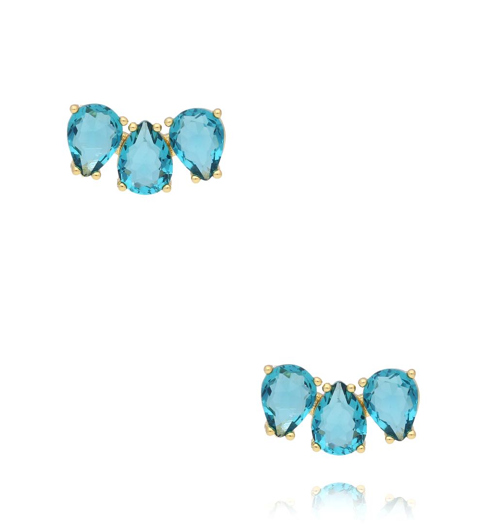 Kolczyki z kryształkami turkusowe KSS1875