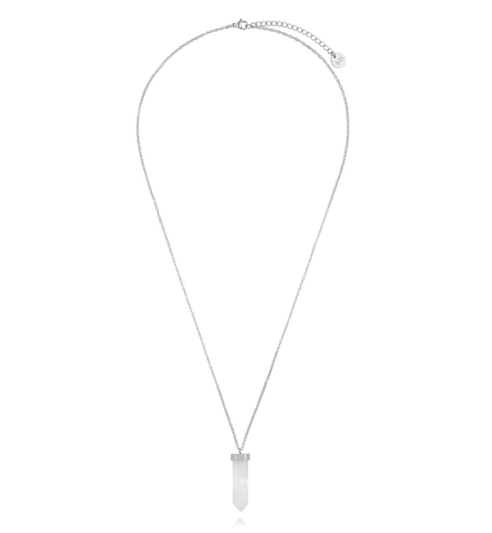 Naszyjnik z kwarcem na srebrnym łańcuszku NLB0373