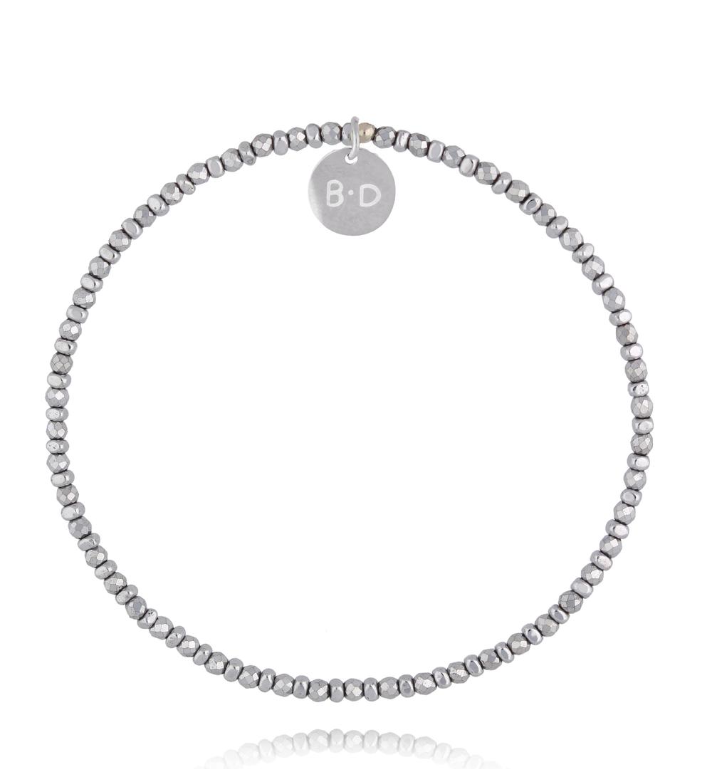 Bransoletka z hematytami srebrna BTW3637