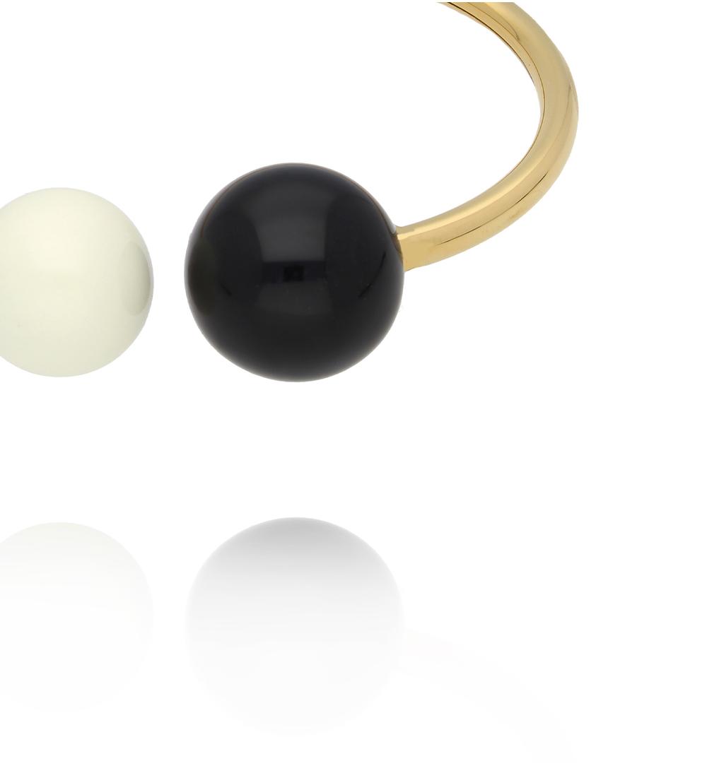 Bransoletka obręcz złota z kulkami emaliowanymi BSA0998