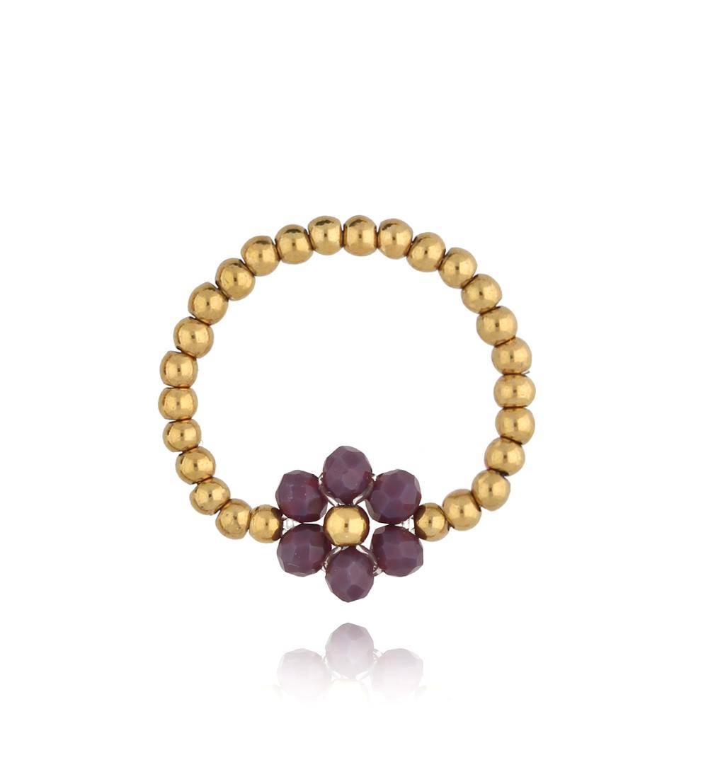 Pierścionek z fioletowym kryształkami Bouquet PSC0406