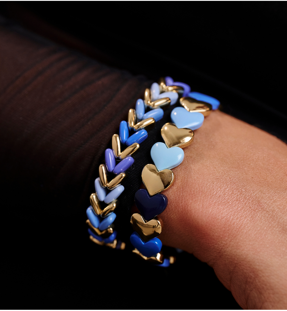 Bransoletka w odcieniach błękitu i złota BCR0052