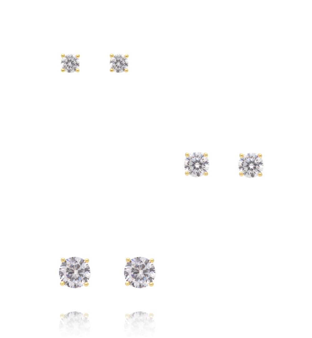 Zestaw kolczyków pozłacanych z cyrkoniami KLT0050