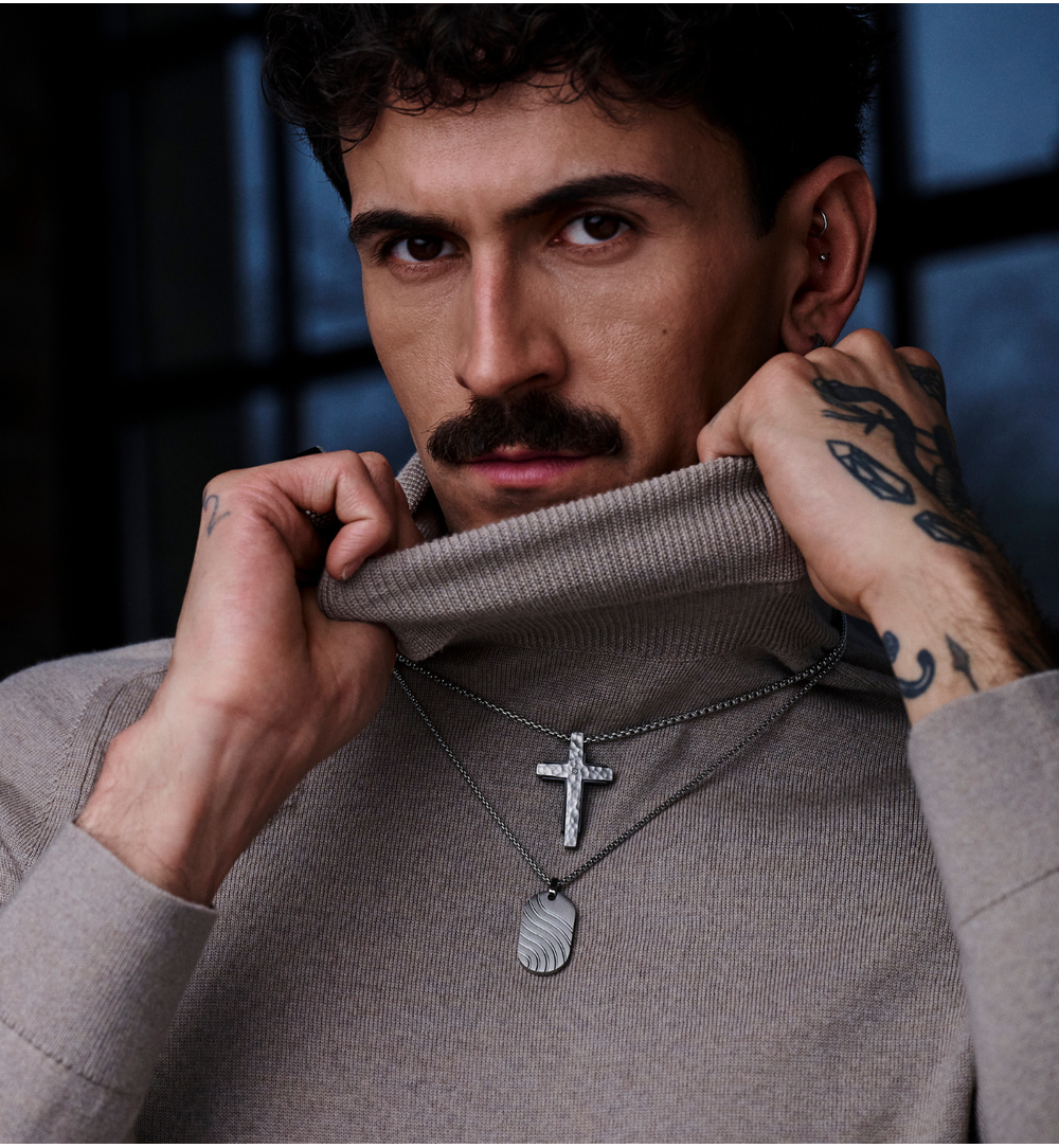 Naszyjnik z krzyżem męski NMITC0187