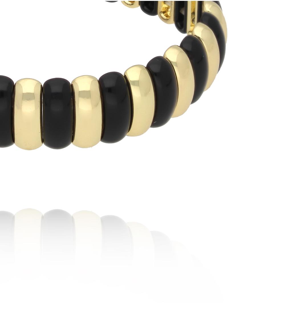 Bransoletka modułowa czarno złoota BCR0067