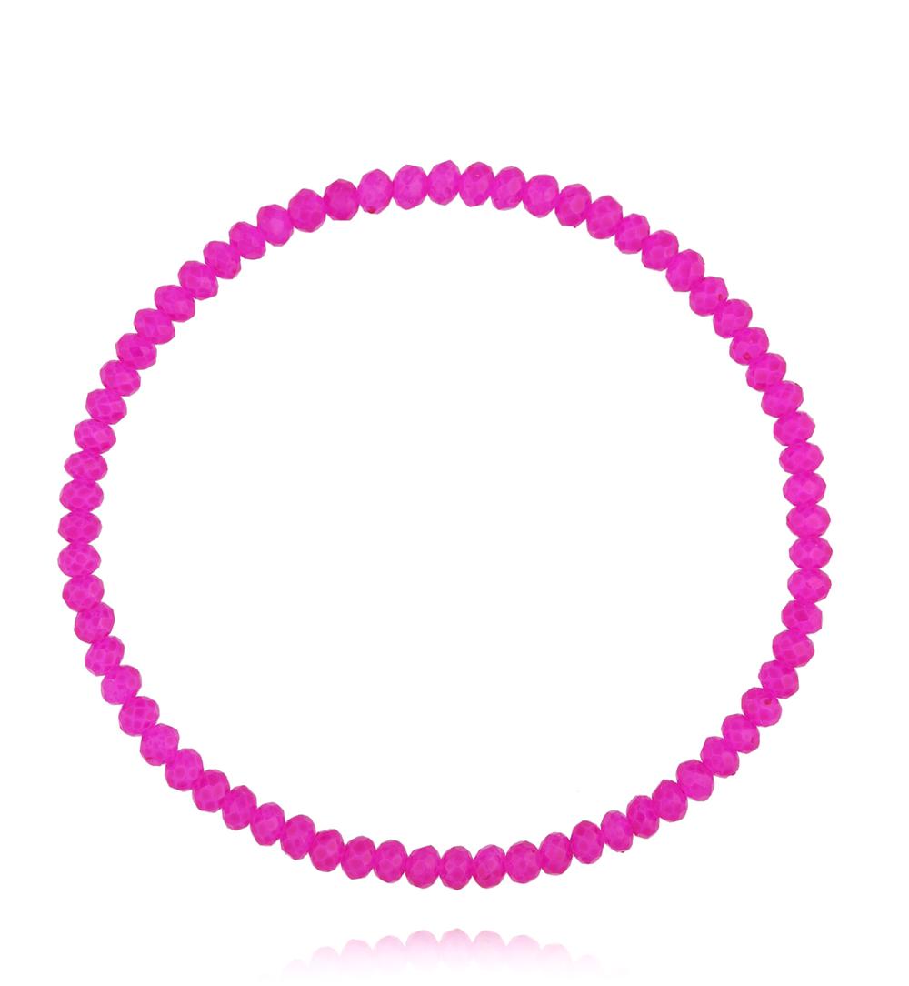Bransoletka z drobnych, fasetowanych koralików w intensywnym róż BCY0443