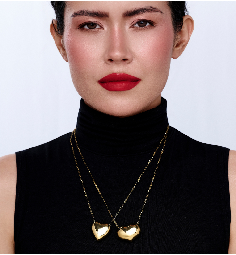 Naszyjnik z dużym sercem złoty NSY0669