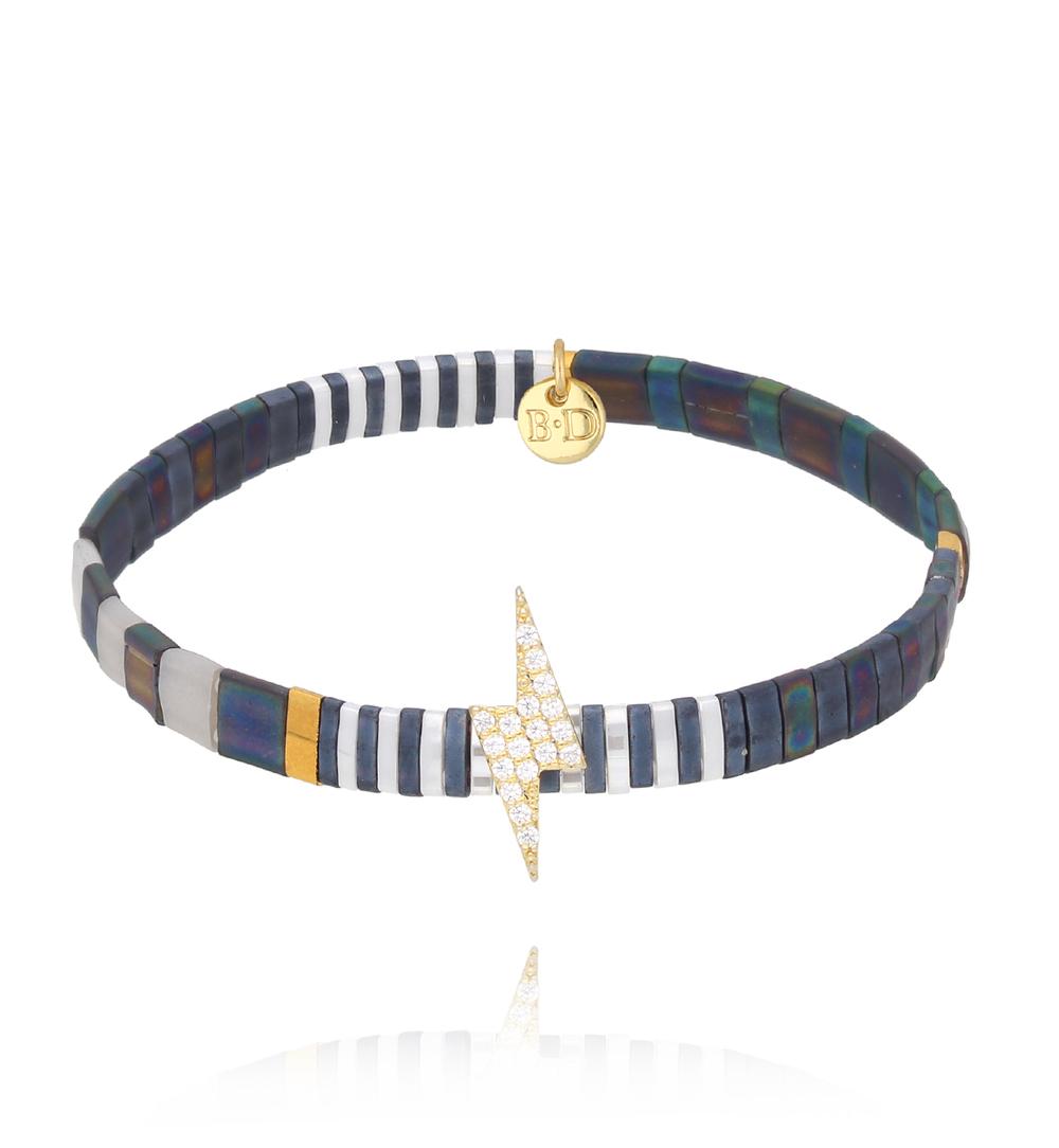 Bransoletka szara z błyskawicą Yummy BSC1715