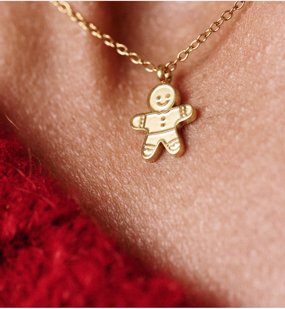 Naszyjnik z ciastkiem złoty NSA1375