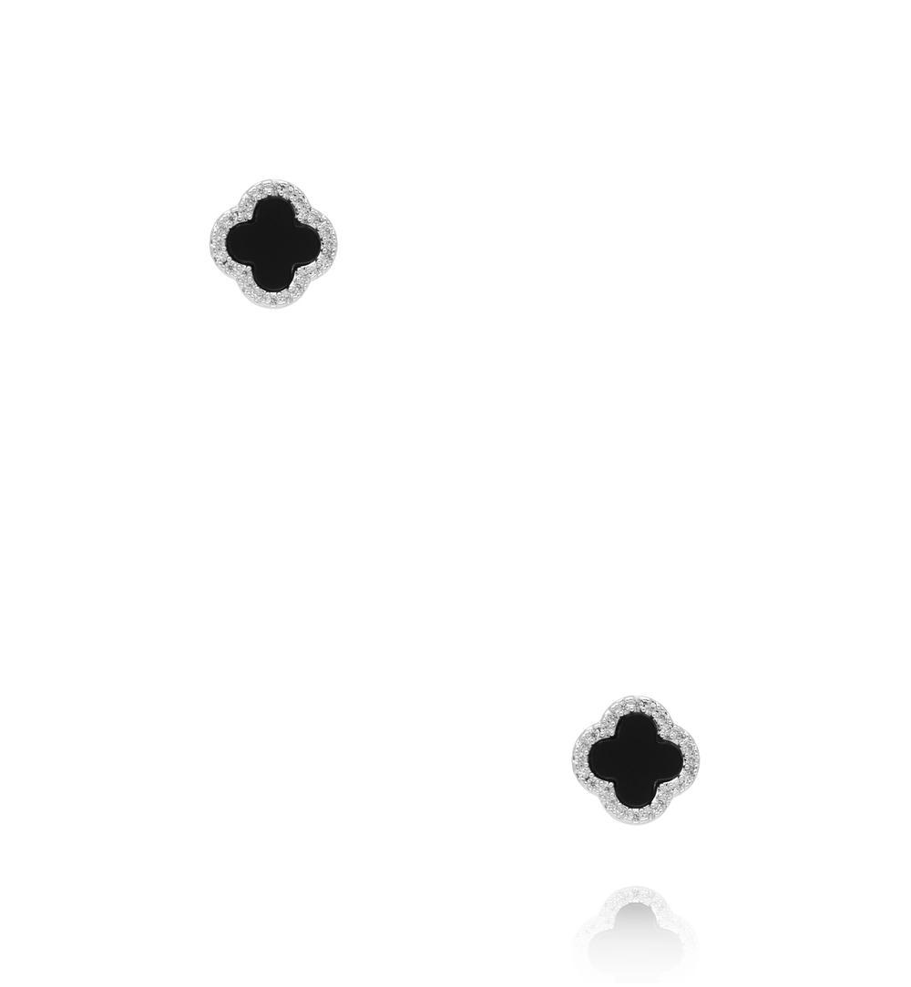 Zestaw srebrnych kolczyków z kolorowymi detalami i cyrkoniami KMB0036