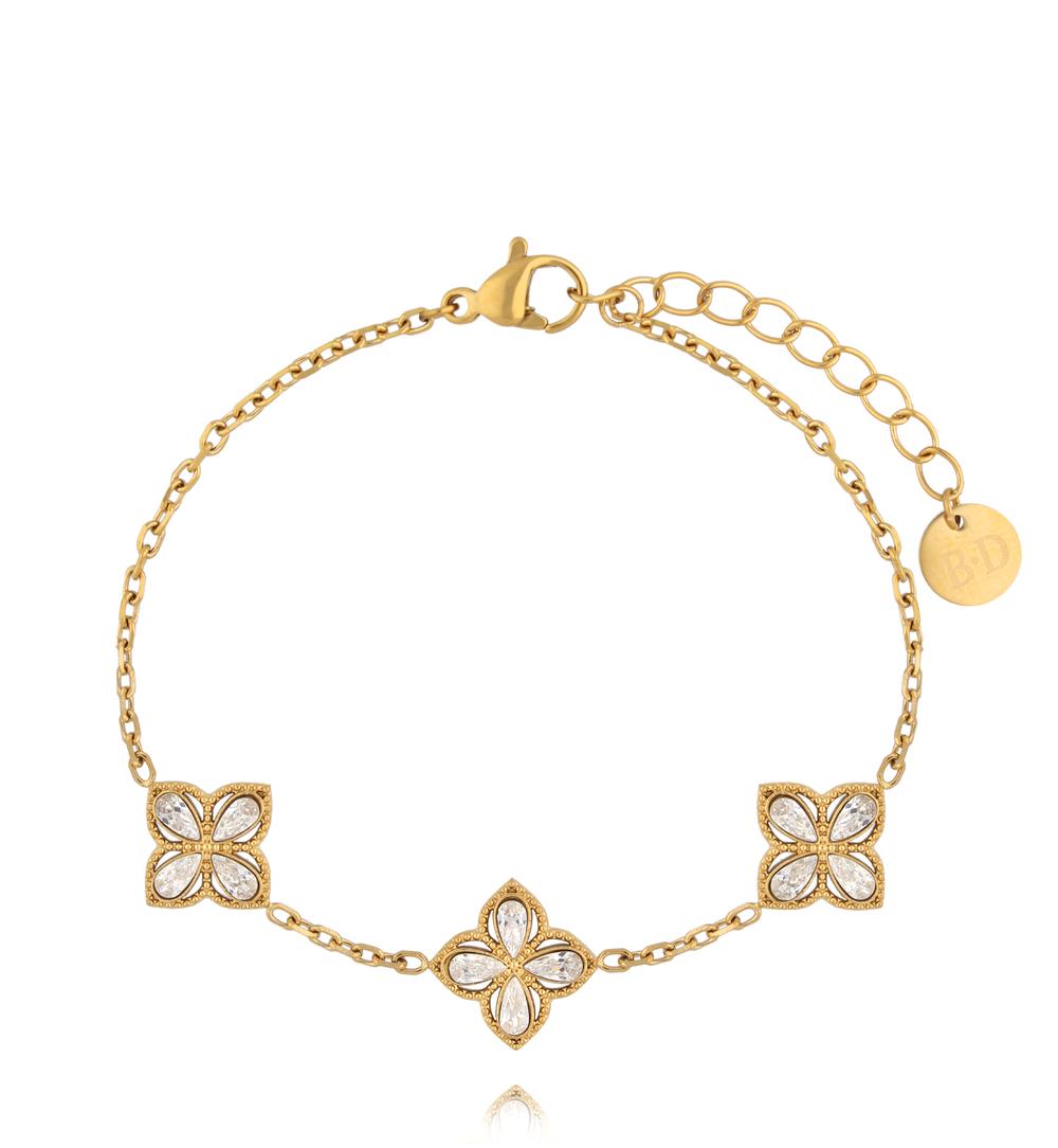 Bransoletka z koniczynkami i cyrkoniami BSY0589