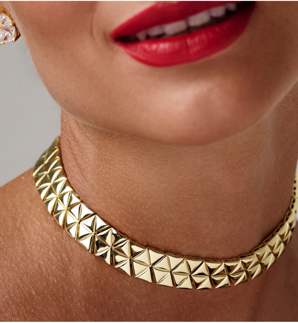 Choker złoty geometryczny NS0414