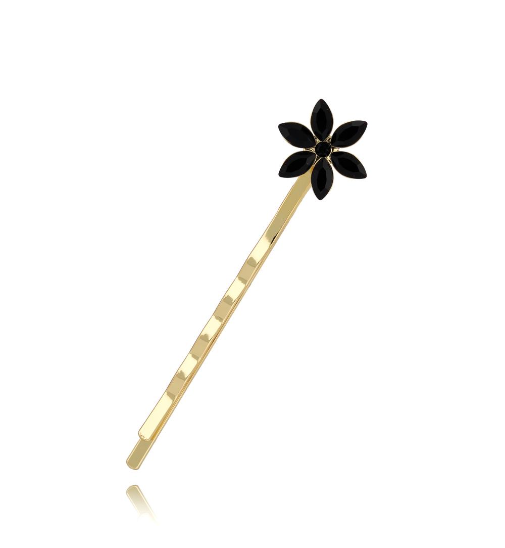 Wsuwka do włosów z czarnym kwiatuszkiem Flor SSS0023