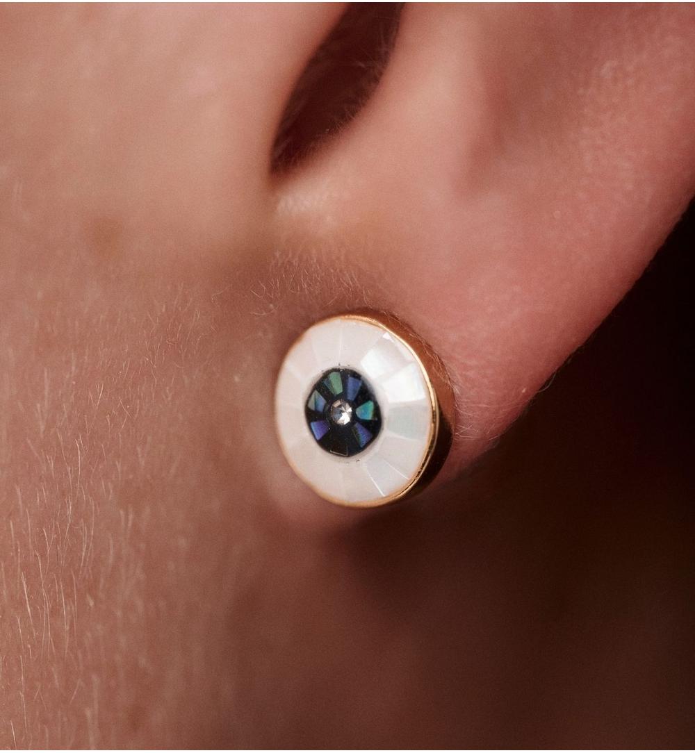 Kolczyki „Oko” z masy perłowej – okrągłe KSS2070