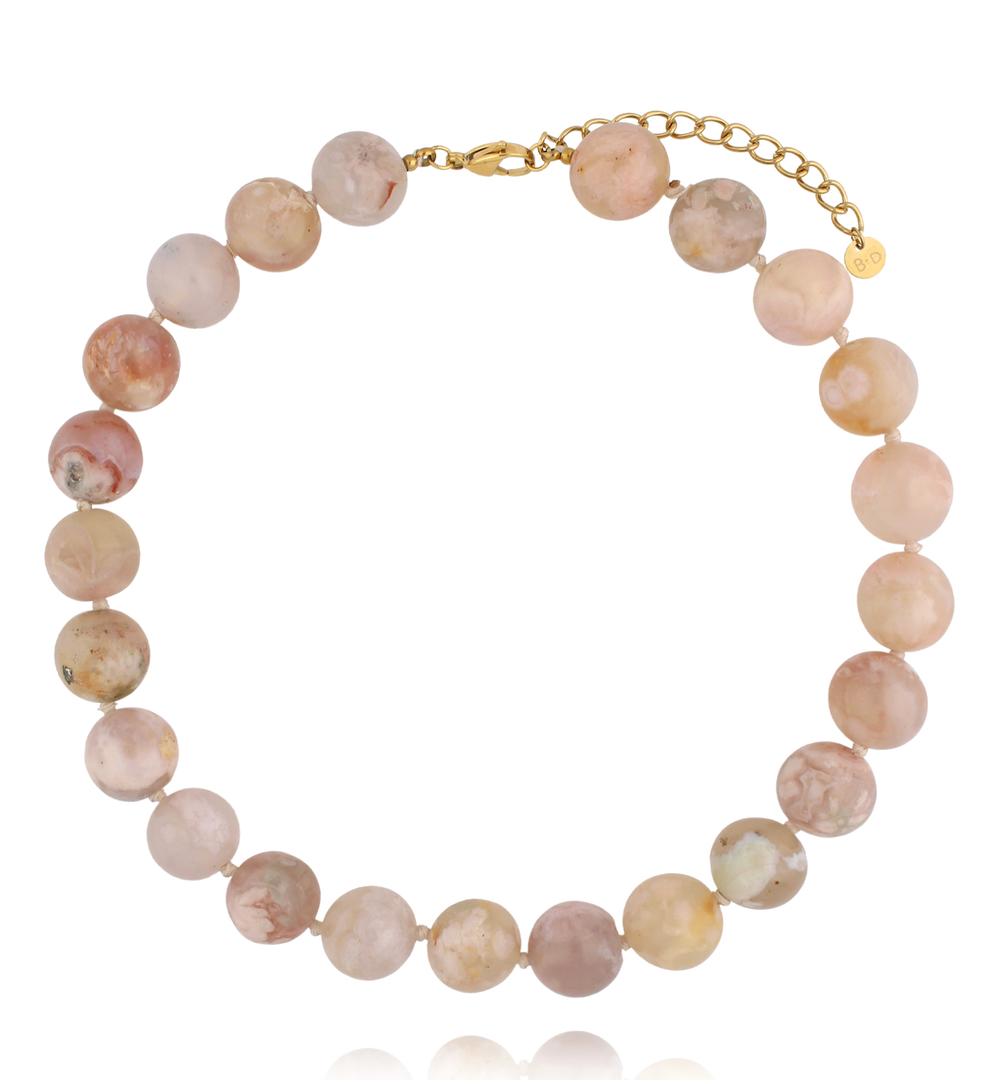 Naszyjnik z agatów w odcieniach cappuccino NPA1536