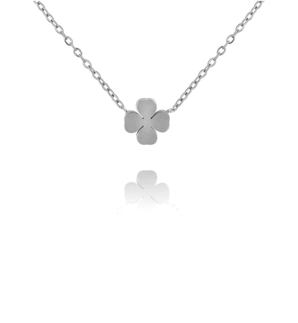 Naszyjnik srebrny z koniczynką Four-leaf Clover NSA0007