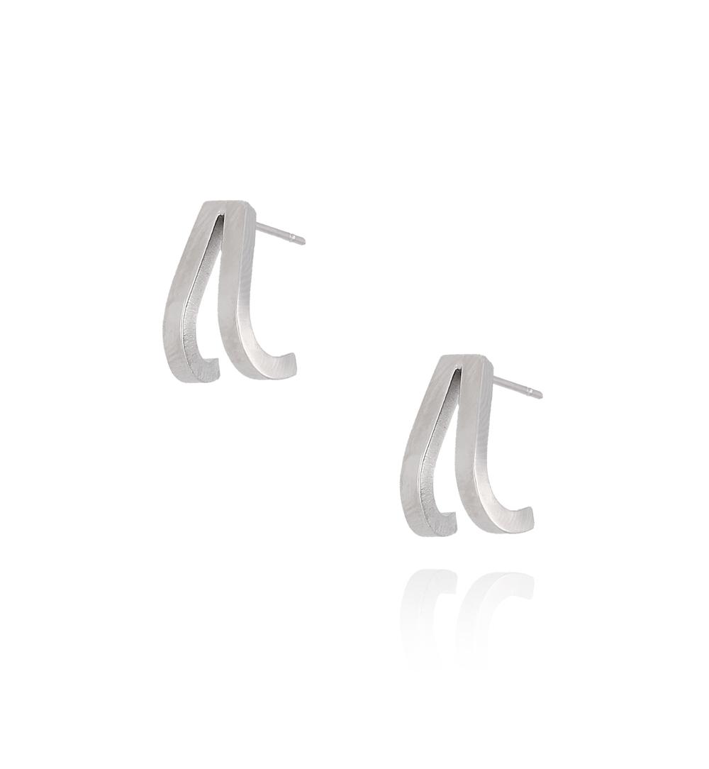 Kolczyki ze stali szlachetnej srebrne KSA0083