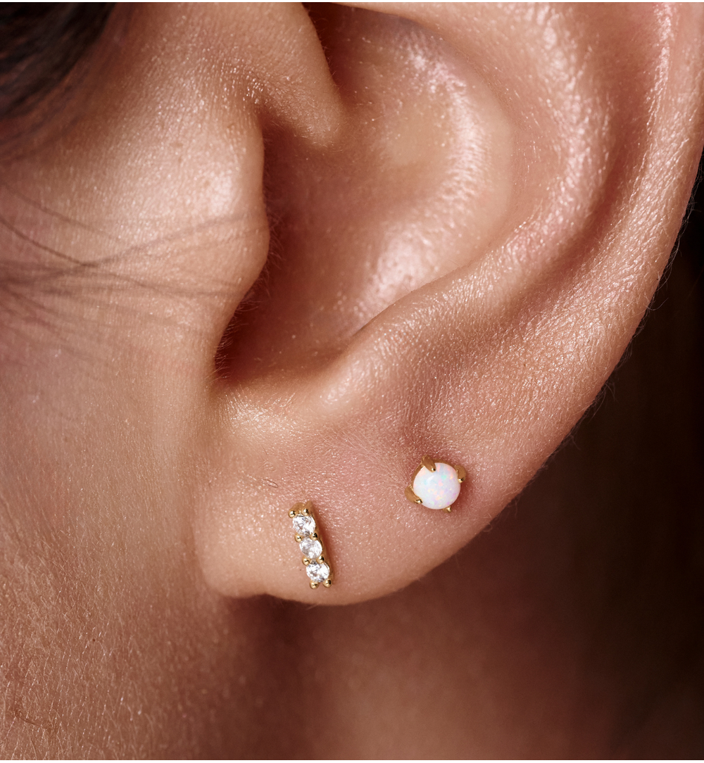 Zestaw kolczyków pozłacanych z cyrkoniami KLT0053