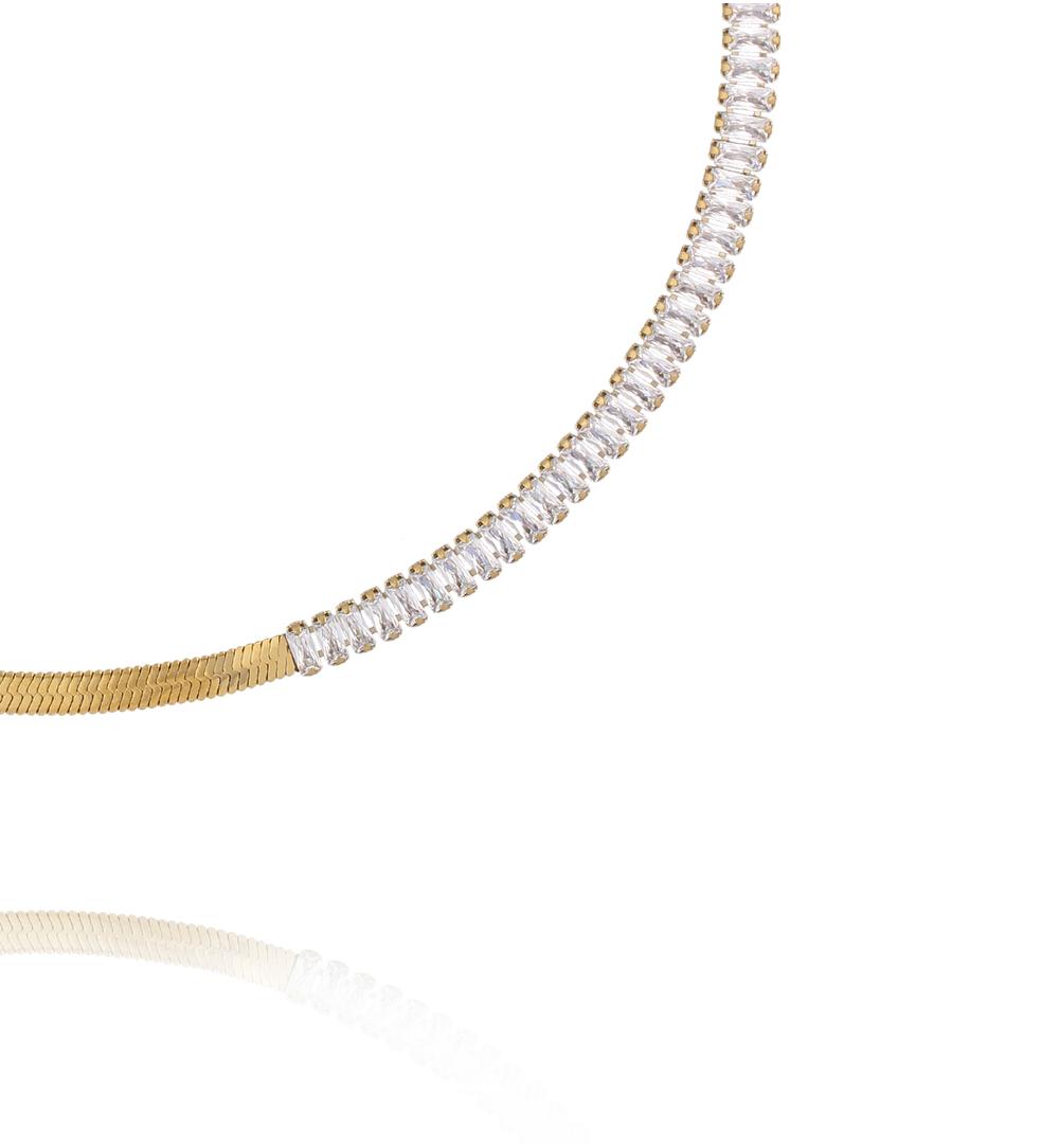 Naszyjnik żmijka z cyrkoniami NSY0745