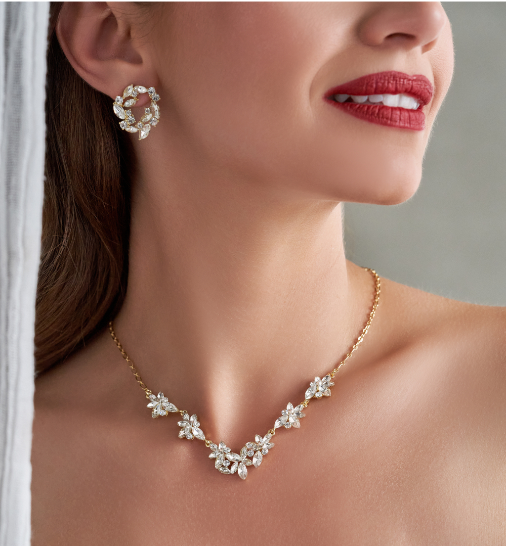 Naszyjnik złoty z kryształami Celebration NS0019