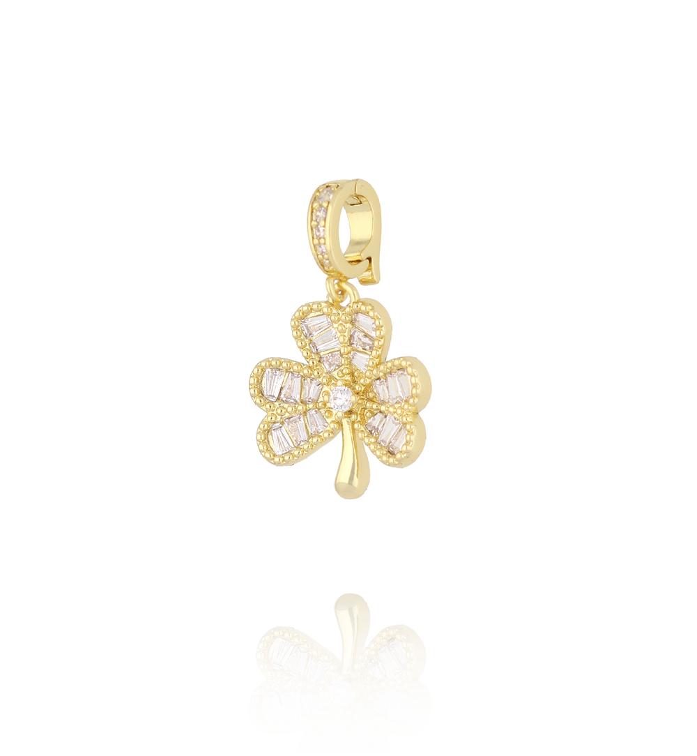 Charms złoty kwiat z kryształkami CHSS0034