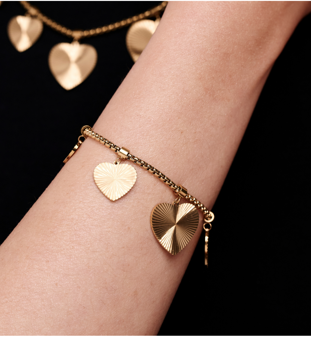 Zestaw biżuterii z motywem serc ZN0124