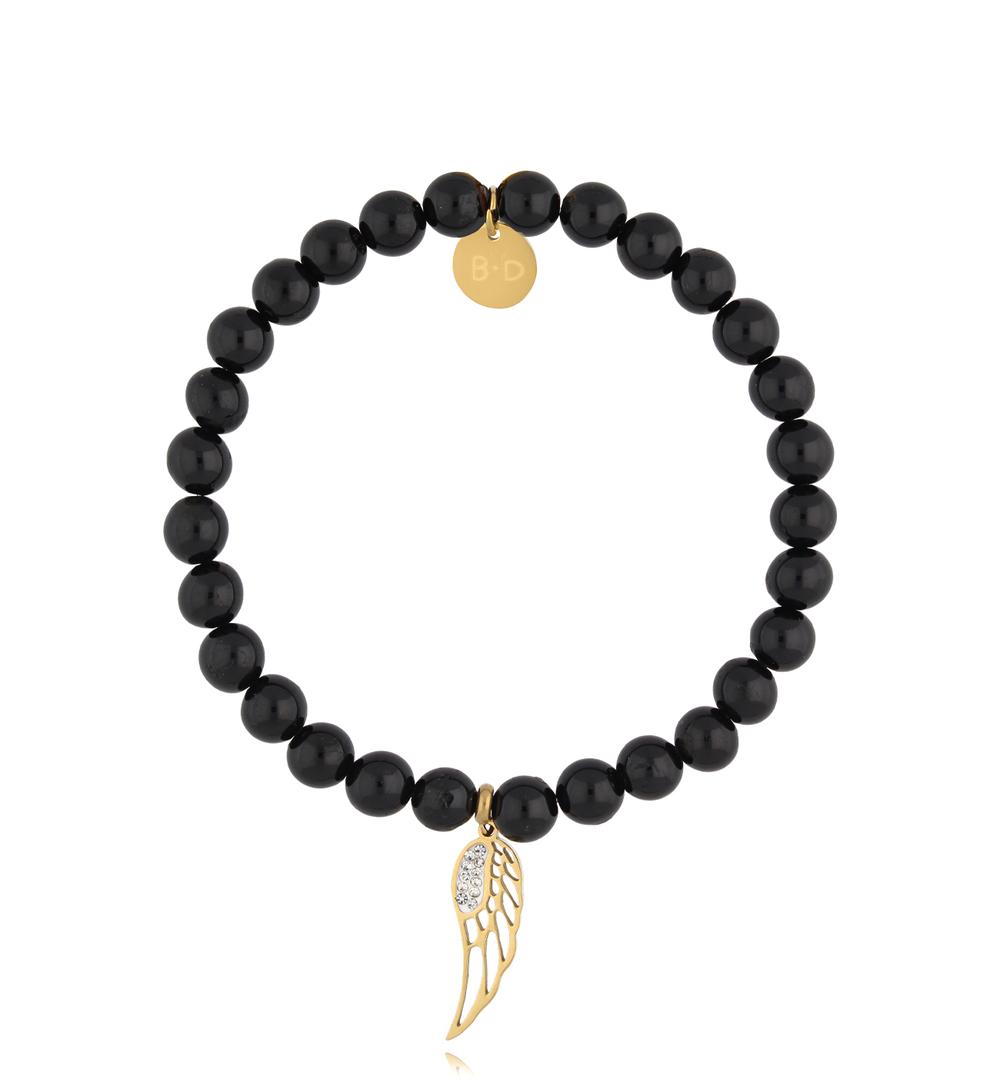 Bransoletka z turmalinami i skrzydełkiem Upgrade BPA0427