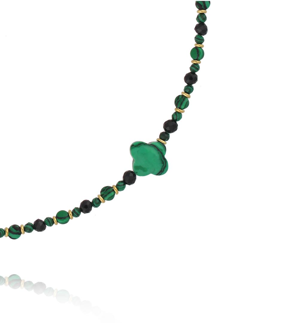 Naszyjnik zielony z motywem koniczyny NTW1546