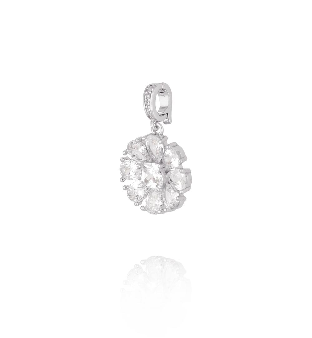 Charms srebrny kwiat z kryształami CHSS0045