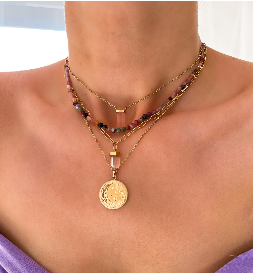 Naszyjnik z kryształem górskim New Cristal NLB0212