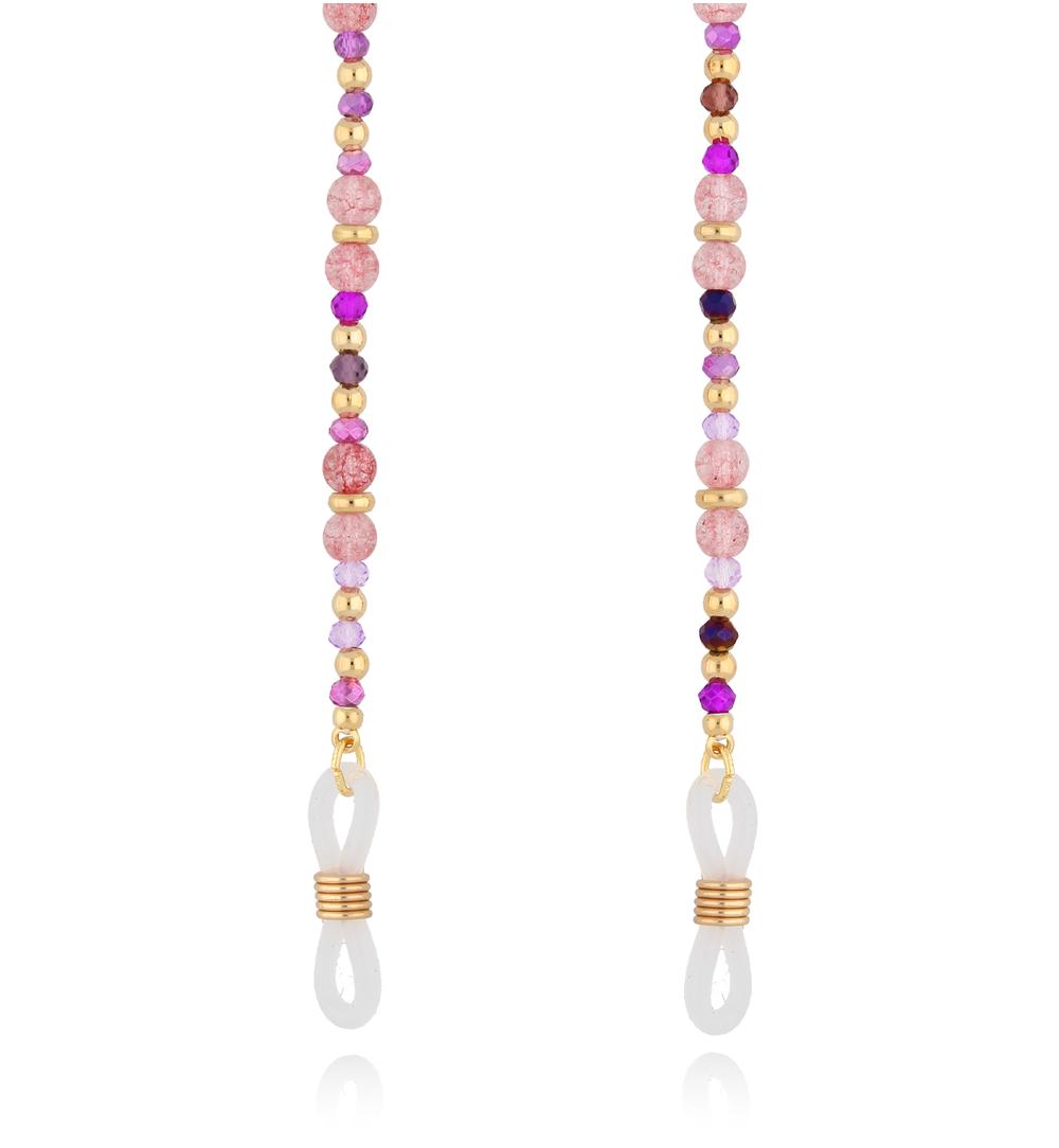 Łańcuszek do okularów fioletowy z kryształkami Zahara NPA1175