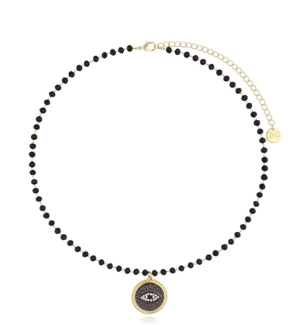 Naszyjnik czarny z okiem Manon NS0236